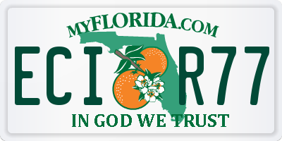 FL license plate ECIR77
