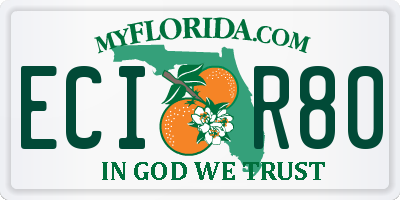 FL license plate ECIR80