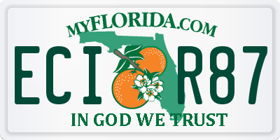 FL license plate ECIR87