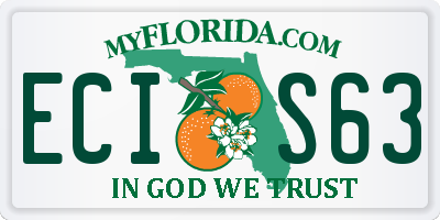 FL license plate ECIS63
