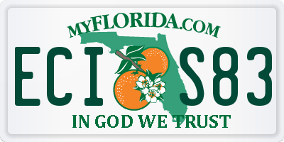 FL license plate ECIS83