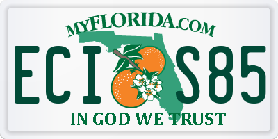 FL license plate ECIS85