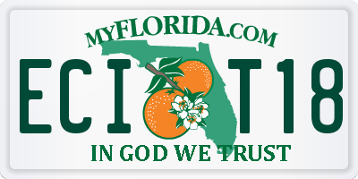 FL license plate ECIT18