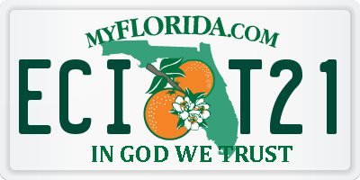 FL license plate ECIT21