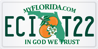 FL license plate ECIT22