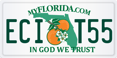 FL license plate ECIT55