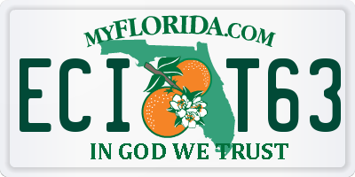 FL license plate ECIT63
