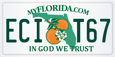 FL license plate ECIT67