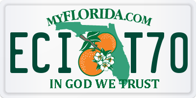 FL license plate ECIT70