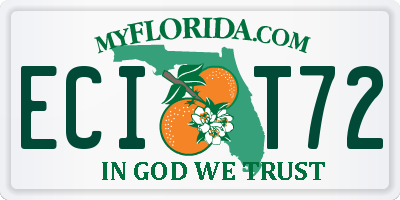 FL license plate ECIT72