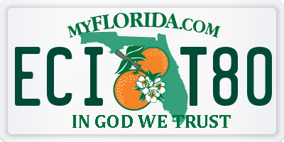 FL license plate ECIT80