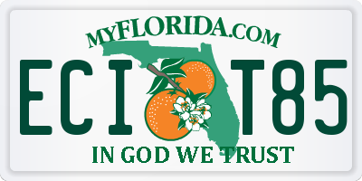 FL license plate ECIT85