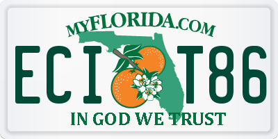 FL license plate ECIT86