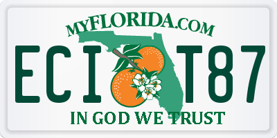 FL license plate ECIT87
