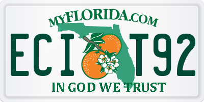 FL license plate ECIT92
