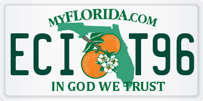 FL license plate ECIT96