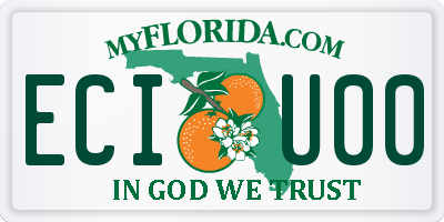 FL license plate ECIU00