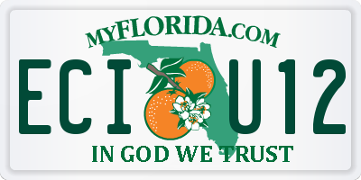 FL license plate ECIU12