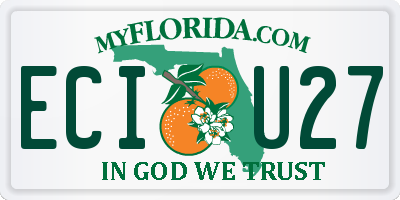 FL license plate ECIU27