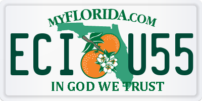 FL license plate ECIU55