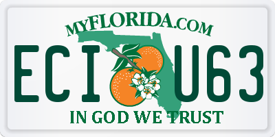 FL license plate ECIU63