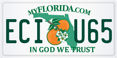 FL license plate ECIU65