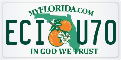FL license plate ECIU70