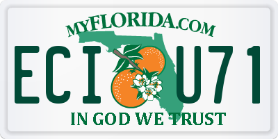 FL license plate ECIU71
