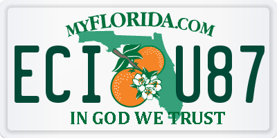 FL license plate ECIU87