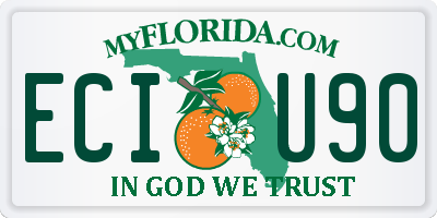 FL license plate ECIU90