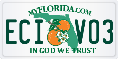 FL license plate ECIV03