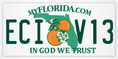 FL license plate ECIV13