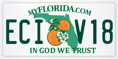 FL license plate ECIV18