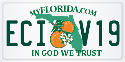 FL license plate ECIV19