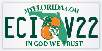 FL license plate ECIV22
