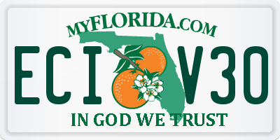 FL license plate ECIV30