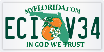 FL license plate ECIV34