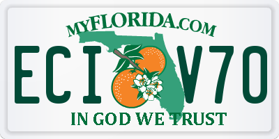 FL license plate ECIV70