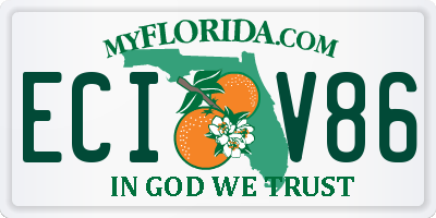 FL license plate ECIV86