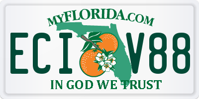 FL license plate ECIV88