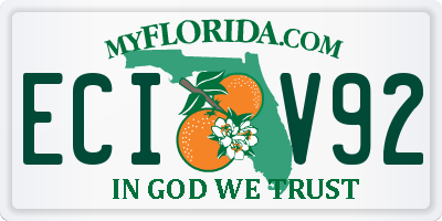 FL license plate ECIV92