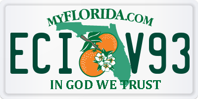 FL license plate ECIV93