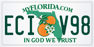 FL license plate ECIV98