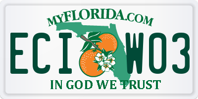 FL license plate ECIW03