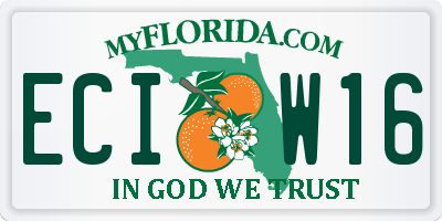 FL license plate ECIW16
