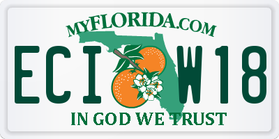 FL license plate ECIW18