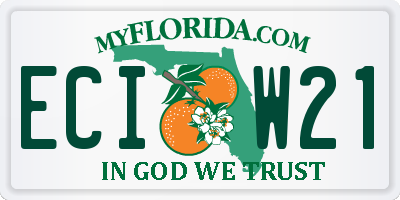 FL license plate ECIW21