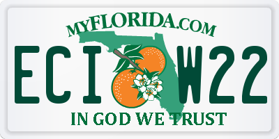 FL license plate ECIW22