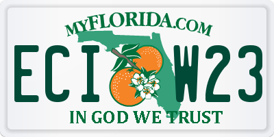 FL license plate ECIW23