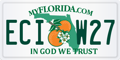 FL license plate ECIW27